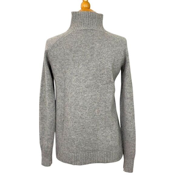 Garnet Hill 100% Cashmere Sweater Zip Detail Turtle Neck Size XS Gray Pink Soft - Picture 7 of 11